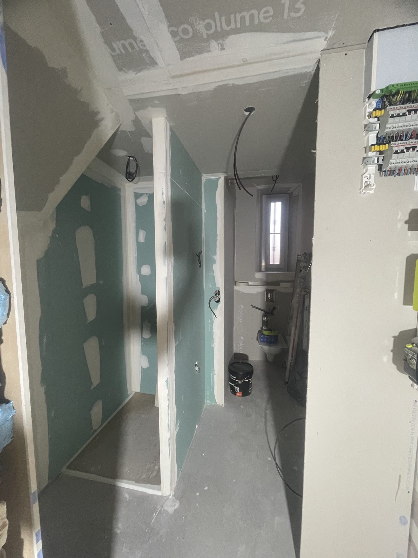 Préparation et cloisons placo salle de bain
